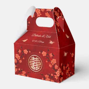 Caixinha De Lembrancinhas Flor de Oriente Vermelho Casamento Chinês