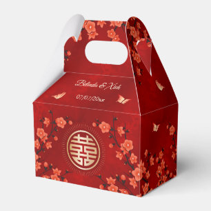 Caixinha De Lembrancinhas Flor de Oriente Vermelho Casamento Chinês