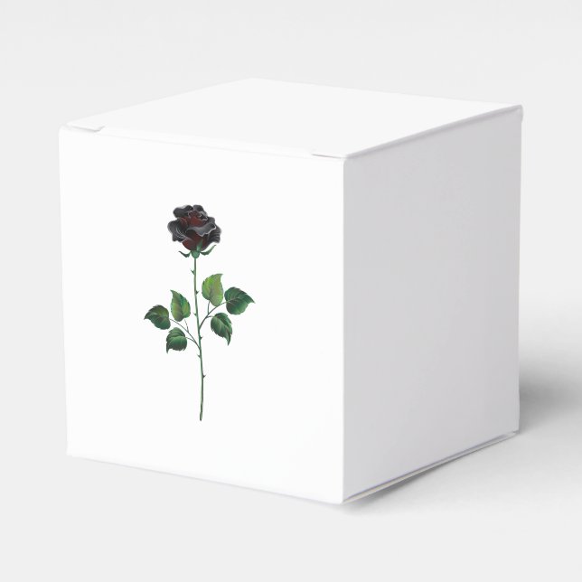 Caixinha De Lembrancinhas Flor de rosa preta (Frente)