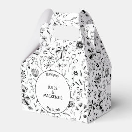 Caixinha De Lembrancinhas Flor Selvagem Monocromática Moderna