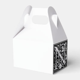 Caixinha De Lembrancinhas Floral alfabeta Monograma - Letra N Azulejo Morris