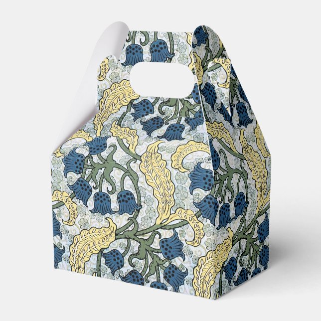 Caixinha De Lembrancinhas Floral Blue Flowers Lily Valley Repetindo (Frente)