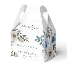 Floral de Casamento Azul Empoeirado Escrito Elegan