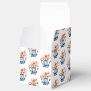 Caixinha De Lembrancinhas Floral em Aquarela Pintada à Mão
