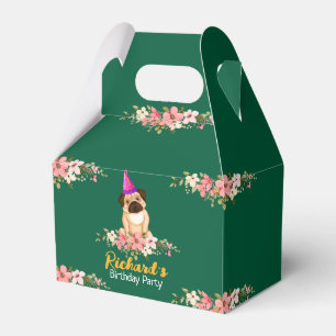 Caixinha De Lembrancinhas Floral Fofo Aniversário Infantil Cachorrinho