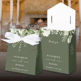 Caixinha De Lembrancinhas Floral Greenery Monograma Casamento Verde