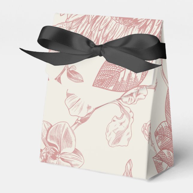 Caixinha De Lembrancinhas Floral Toile Floral Vermelho Francês (Frente)