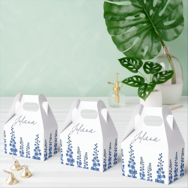 Caixinha De Lembrancinhas Flores Azuis Delfinium de julho (Múltiplo)