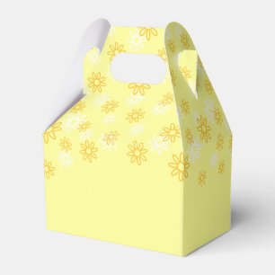 Caixinha De Lembrancinhas Flores brancas e amarelas sobre o amarelo da pasta