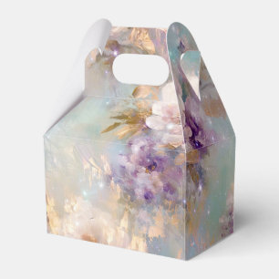 Caixinha De Lembrancinhas Flores brancas roxas Douradas femininas
