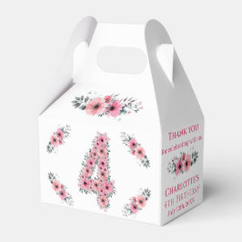 Caixinha De Lembrancinhas Flores Cor-de-Rosa Verde, Grande Garota do Anivers