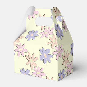 Caixinha De Lembrancinhas Flores Creme Pastel