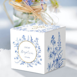 Caixinha De Lembrancinhas Flores-curtumes (Baptism Cube)