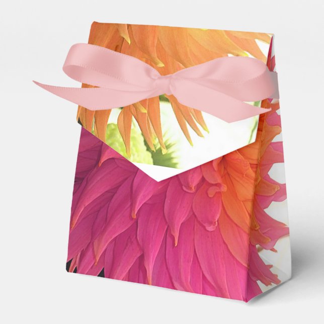 Caixinha De Lembrancinhas Flores de Aniversário Laranja Feliz e Brilhante (Frente)