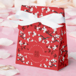 Caixinha De Lembrancinhas Flores de Cerejeira & Dupla Felicidade Casamento C<br><div class="desc">Flores de Cerejeira Vermelhas/Brancas/Sakura e Símbolo de Dupla Felicidade,  Caixa de Favor de Casamento Chinês Elegante.</div>