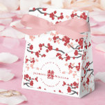Caixinha De Lembrancinhas Flores de Cerejeira & Dupla Felicidade Casamento C<br><div class="desc">Flores de Cerejeira Vermelhas/Brancas/Sakura e Símbolo de Dupla Felicidade,  Caixa de Favor de Casamento Chinês Elegante.</div>