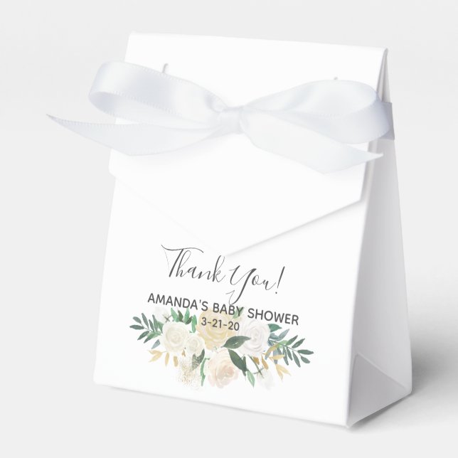 Caixinha De Lembrancinhas Flores de chá de fraldas (Frente)