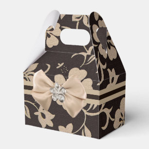 Caixinha De Lembrancinhas Flores de Cream Hibiscus no Brown 1