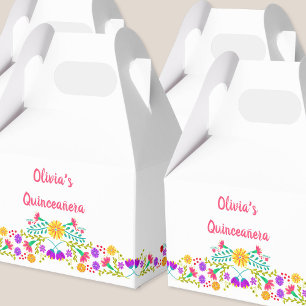 Caixinha De Lembrancinhas Flores de Fiesta Mexicanas, Cor-de-Rosa Branca, Pe