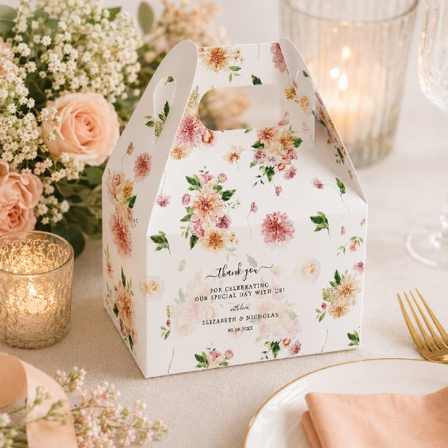 Caixinha De Lembrancinhas Flores de Jardim | Obrigado Casamento (Criador carregado)