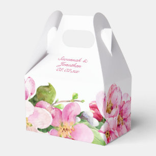 Caixinha De Lembrancinhas Flores de Maçã Branca e Rosa