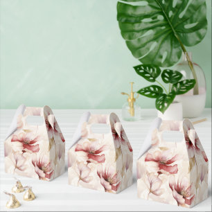 Caixinha De Lembrancinhas Flores de primavera de Creme de Borgonha