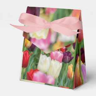 Caixinha De Lembrancinhas Flores de primavera de Tulipa Amarelo-Cor-de-rosa