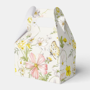 Caixinha De Lembrancinhas flores delicadas com borboleta no estilo chinês