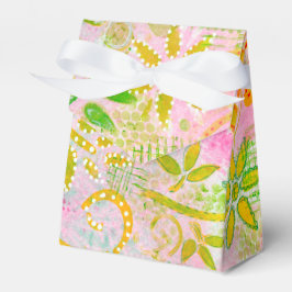 Caixinha De Lembrancinhas Flores e Folhas de abstrato