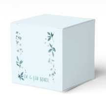 Flores e folhas elegantes azuis-claras