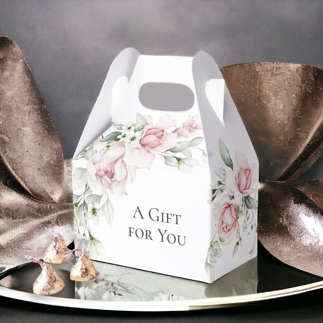 Caixinha De Lembrancinhas Flores em Aquarela Rosa Um Presente para Você (Criador carregado)