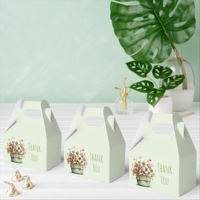 Caixinha De Lembrancinhas Flores em Vasos Aconchegante Estilo Rústico Fofo O (Múltiplo)