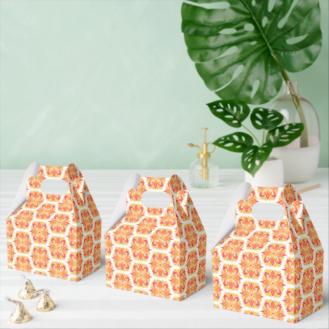 Caixinha De Lembrancinhas Flores Laranja, Padrão De Flores, Padrão Floral (Múltiplo)