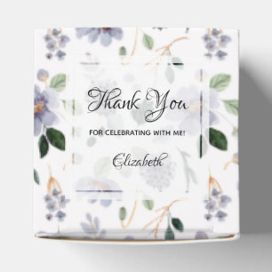 Caixinha De Lembrancinhas Flores Lilases Roxas em Aquarela