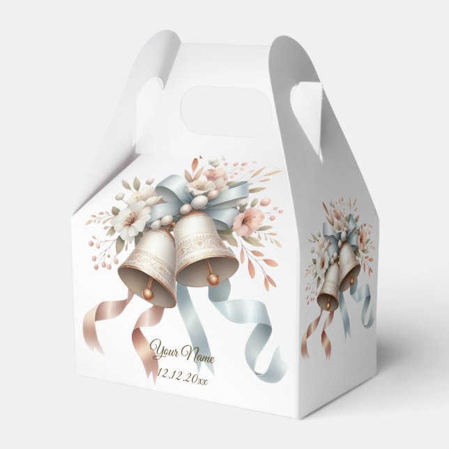 Caixinha De Lembrancinhas Flores para casamentos Belts Azuis Rosa Bonitos Be (Frente)