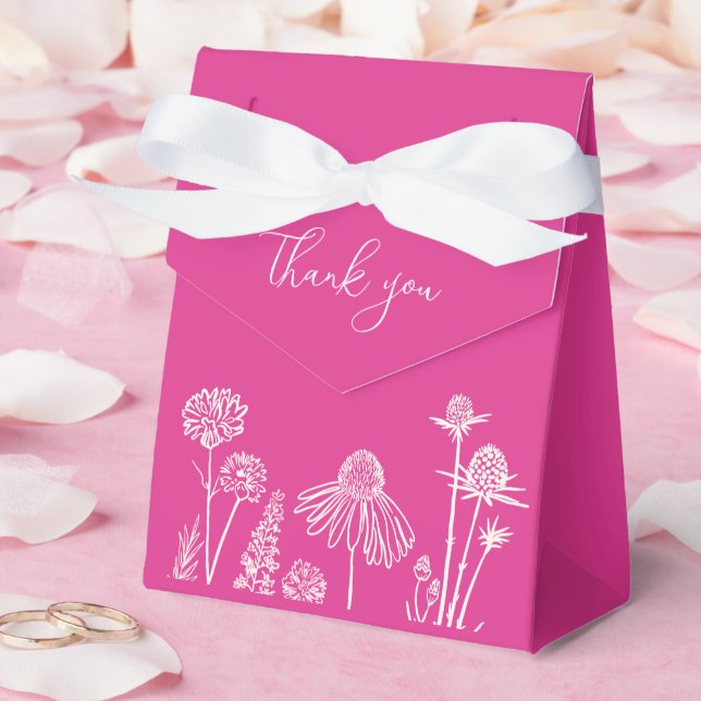 Caixinha De Lembrancinhas Flores Quentes Rosa Agradecemos (Casamento)