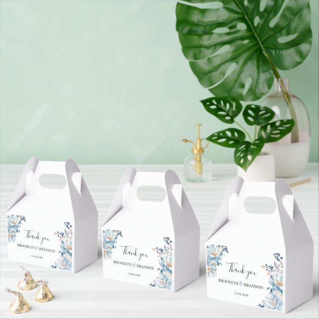 Caixinha De Lembrancinhas Flores Românticas e poeirentas Obrigado Casamento (Múltiplo)