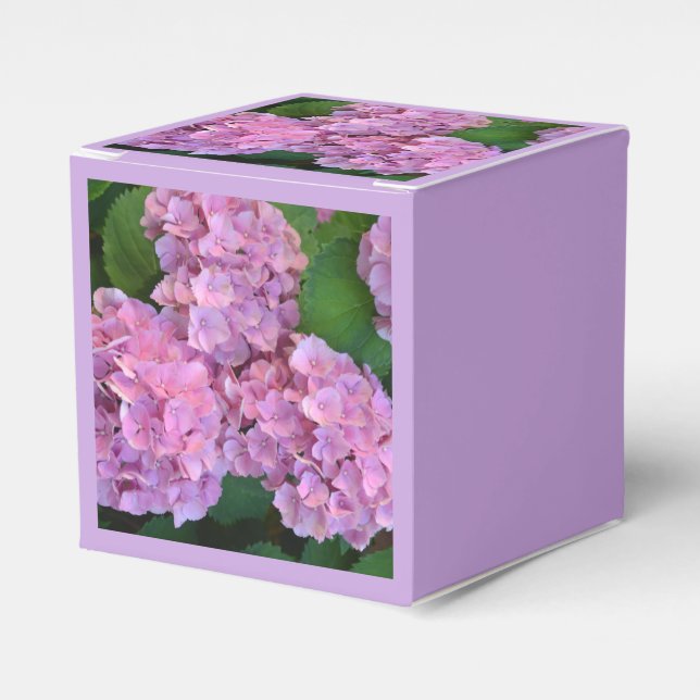Caixinha De Lembrancinhas Flores rosa pastel Hortensia hydrangea (Frente)