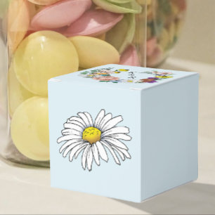 Caixinha De Lembrancinhas Flores Selvagens Cogumelos Azuis Florais