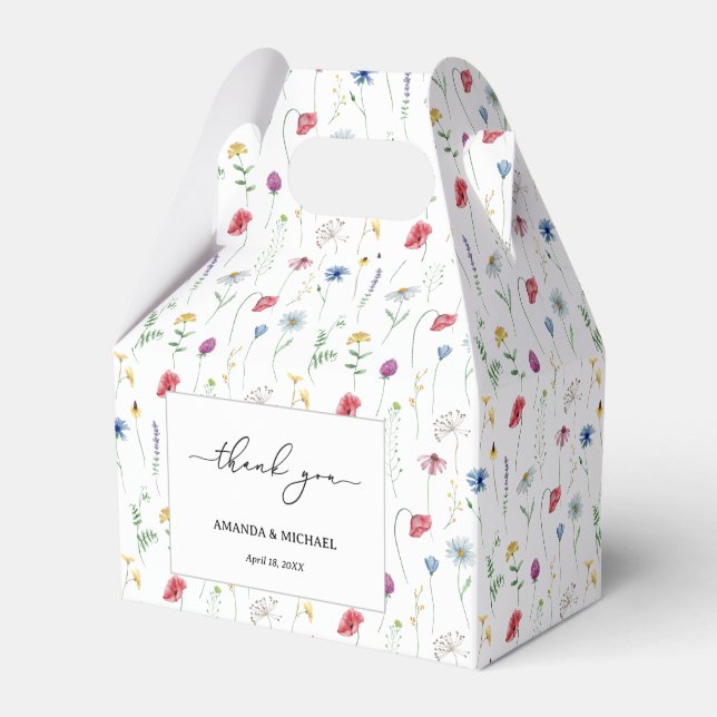 Caixinha De Lembrancinhas Flores Silvestres Elegantes (Frente)