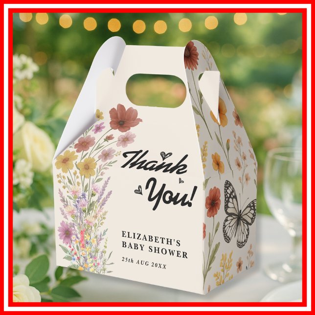 Caixinha De Lembrancinhas Flores Silvestres Florais | Obrigada Boho Borbolet (Criador carregado)