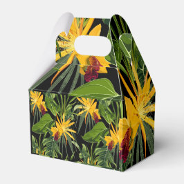 Caixinha De Lembrancinhas Flores tropicais e folhas de palma na impressão de