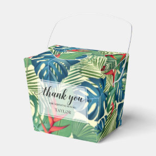 Caixinha De Lembrancinhas Flores Tropicais Verde Obrigado