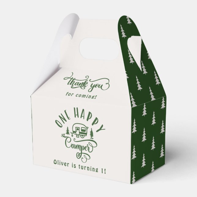 Caixinha De Lembrancinhas Floresta Verde Um campista feliz 1rua de aniversár (Frente)