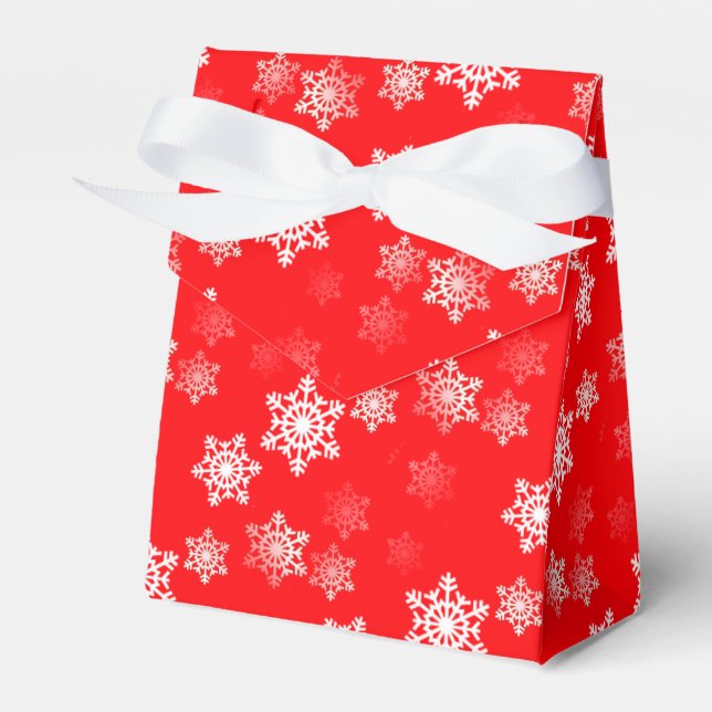 Caixinha De Lembrancinhas Flurries vermelhos de Natal (Frente)