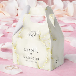 Caixinha De Lembrancinhas Foil Dourada Textura De Mármore - Obrigado