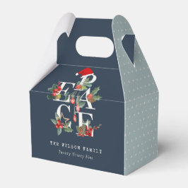 Caixinha De Lembrancinhas Folha de Natal da Paz Vermelha Verde Marinho Chic