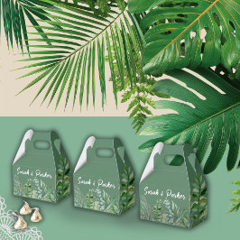 Caixinha De Lembrancinhas Folhagem Verde Floral Verde Botânico