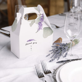 Caixinha De Lembrancinhas Folhas de Eucalipto Lavanda Elegantes