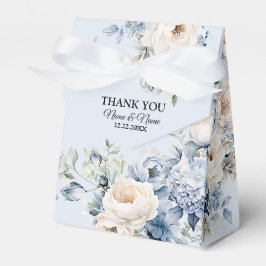 Caixinha De Lembrancinhas Folhas de marfim de marfim de cor azul-poeirenta